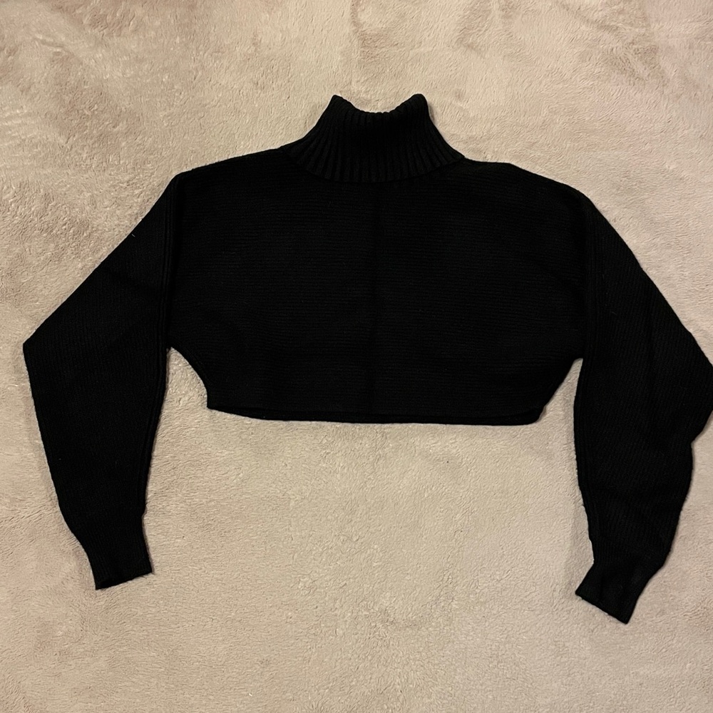 House of Harlow 1960 Black Cropped Sweater
